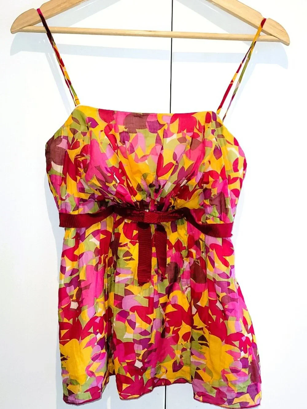 Vintage Y2K Ana Sui for Anthropologie Cotton and Silk Tank Top Size 4 - Picture 2 of 11